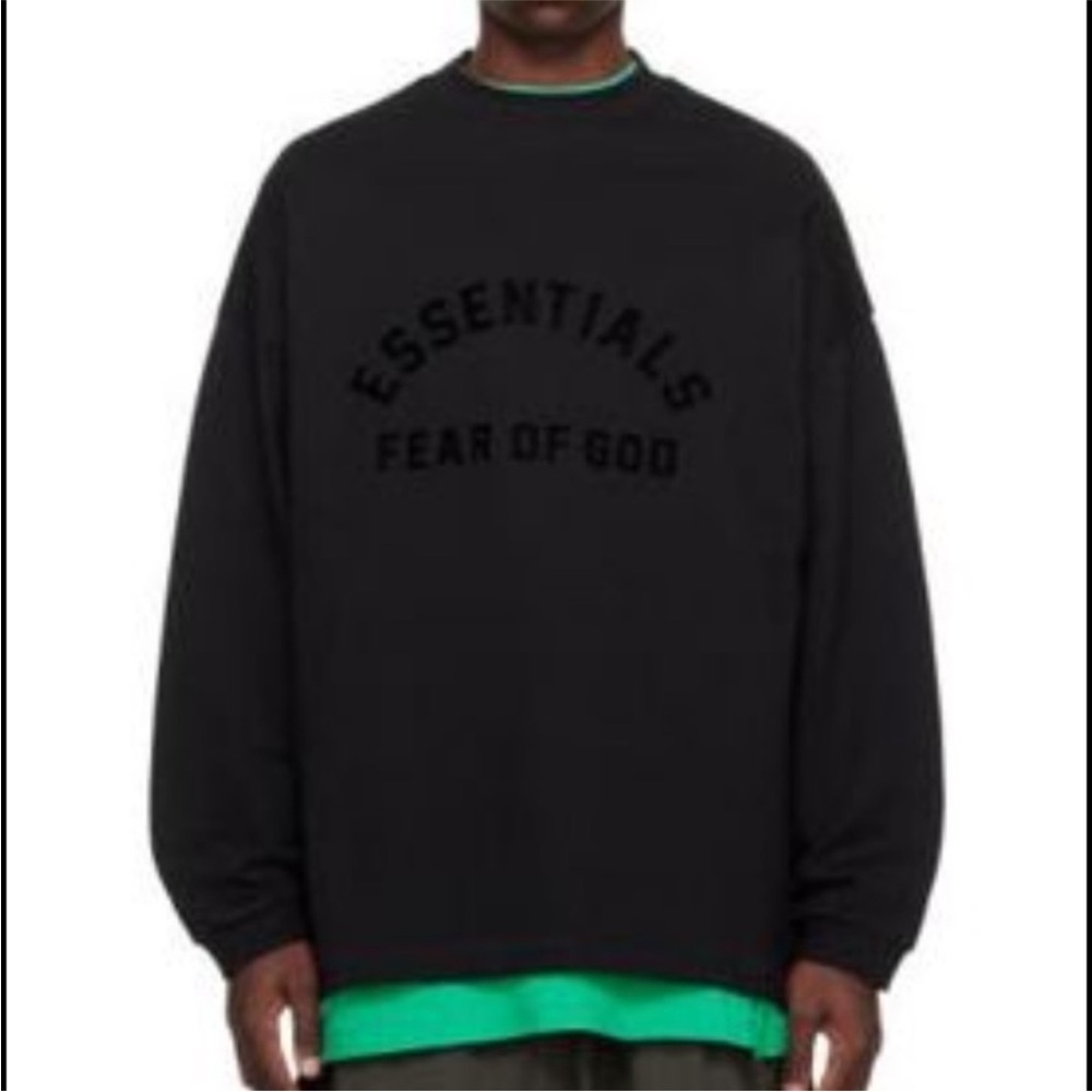 Essentials Black Crewneck Sweater